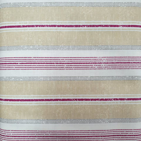 Burgundy, Grey and Beige Combination Stripe - Live Life Collection (Sold in 25cm)
