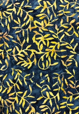 Blue - Charcoal blue with autumn leaves - Maywood studio Bali Collection (sold in 25cm units)
