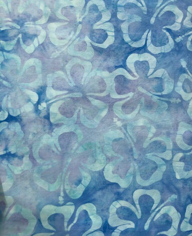 Blue - Tropical flowers in blue - Maywood studio Bali Collection (sold in 25cm units)