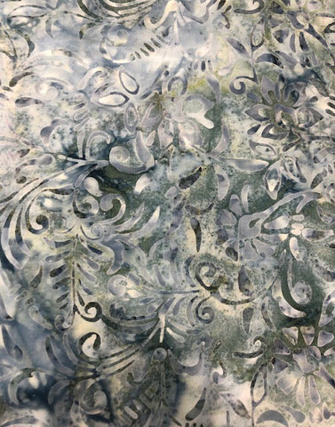 Grey -  Grey tones with touch of olive ferns - Maywood studio Bali Collection (sold in 25cm units)