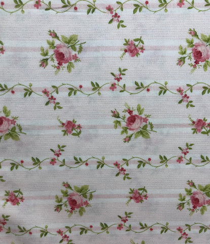 Roses - Roses on pastel pink - Heather collection (sold in 25cm units)