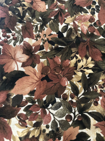 Falling Leaves - Lush Chestnut - leaves with berry designs (sold in 25cm units)