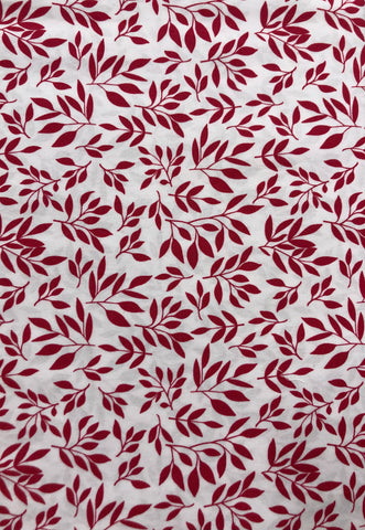 Red leaves on white background(sold in 25cm units)