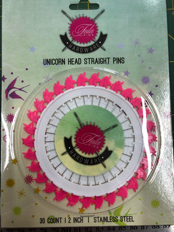 Unicorn Head Straight Pins - Tula Pink