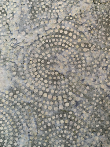 Tones of grey and lighter grey dots - Batik (sold in 25cm units)