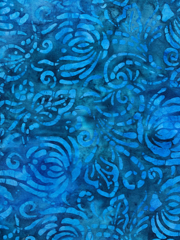 Blue with lighter blue leave designs -  Bali Collection