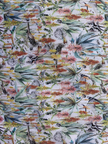 Aloes all over ! on white background - sold in 25cm and 150cm wide!