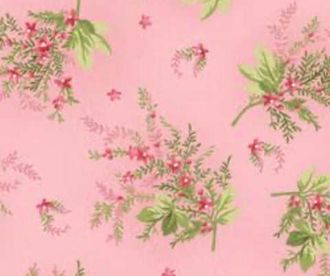 Roses - Sprigs on light green on pink back ground - Heather collection