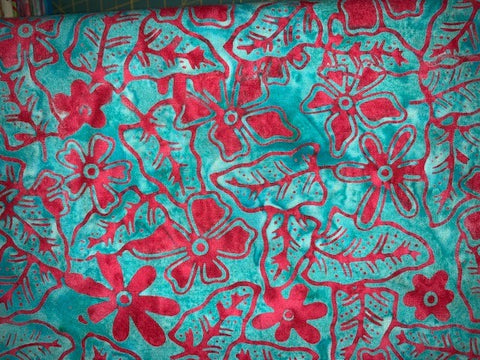 Pink flowers on aqua -  Bali Collection