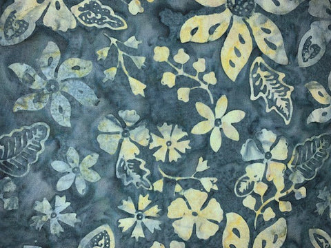 Blue with touch of yellow flower designs -  Bali Collection