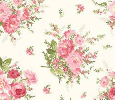 Roses - Rose posies on white - Heather collection
