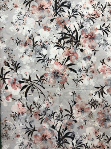 Blossoms and leaves on peach background