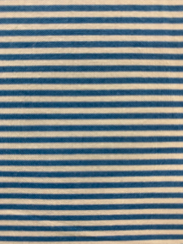 Blue and white thin stripe - Live Life Collection(Sold in 25cm units)