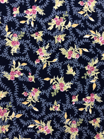Flowers on navy background