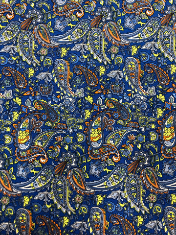 Paisley - blue and yellow