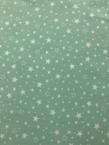 Soft mint green with white stars