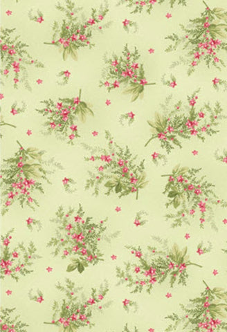 Roses - Sprigs on light green - Heather collection