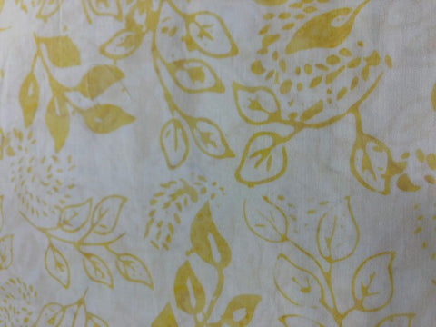 Neutral - White with yellow gold leaves - Maywood studio Bali Collection (sold in 25cm units)